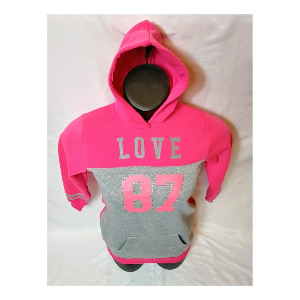 Girls "Love 87" Graphics Hoodie Dress
